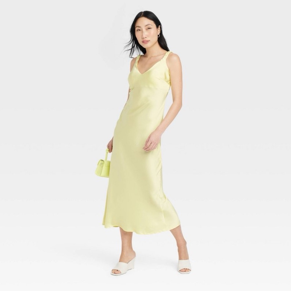 Satin Slip Dress a New Day yellow